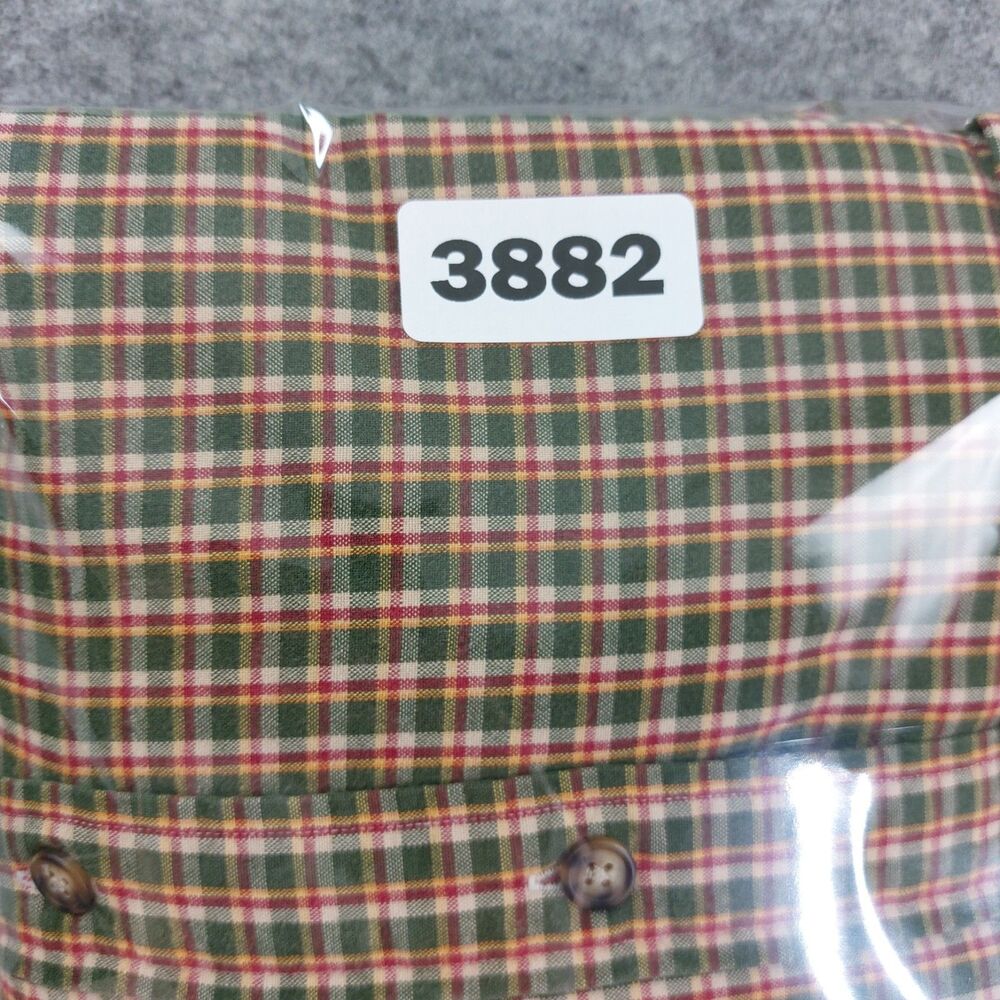 Abercrombie & Fitch Plaid Button Down Shirt XL Green Red Cotton Vintage Outdoors - Picture 10 of 10